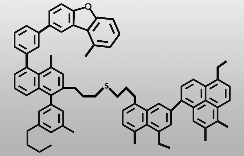 Asphaltene Molecule - decontaminating asphaltenes requires breaking this molecule apart.